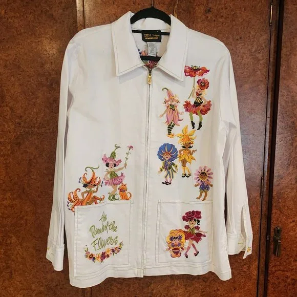 Blazer Art Déco Brodé Bob Mackie - Taille M - Neuf Avec Étiquettes - Manteau De Sport Portable Décoré